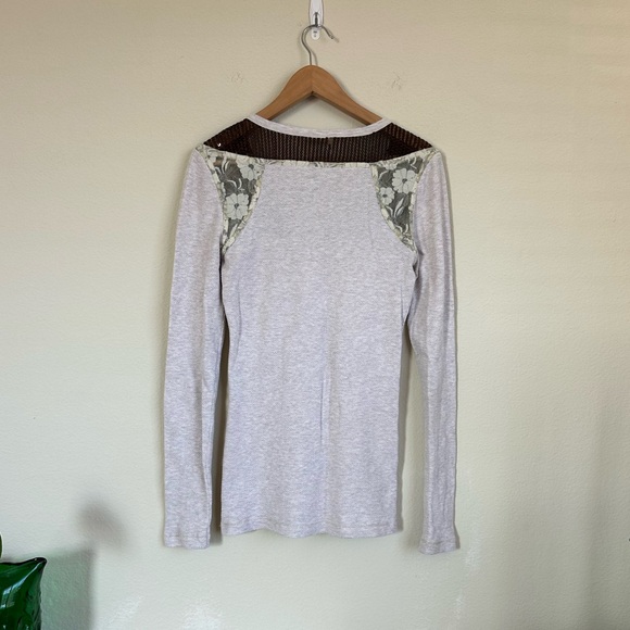 Free People Sequin Thermal Henley Top - Picture 7 of 8